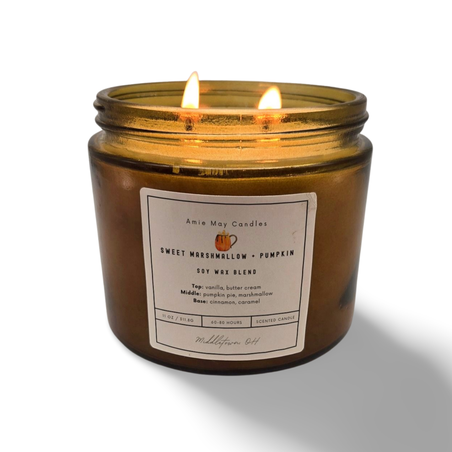 Sweet Marshmallow + Pumpkin Double Wick Scented Candle
