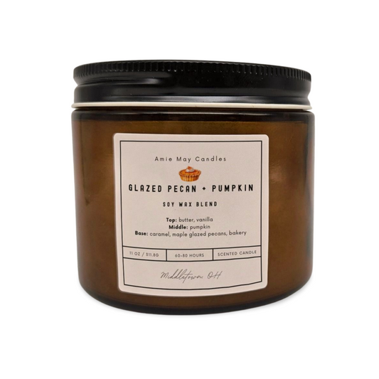 Glazed Pecan + Pumpkin Double Wick Scented Candle