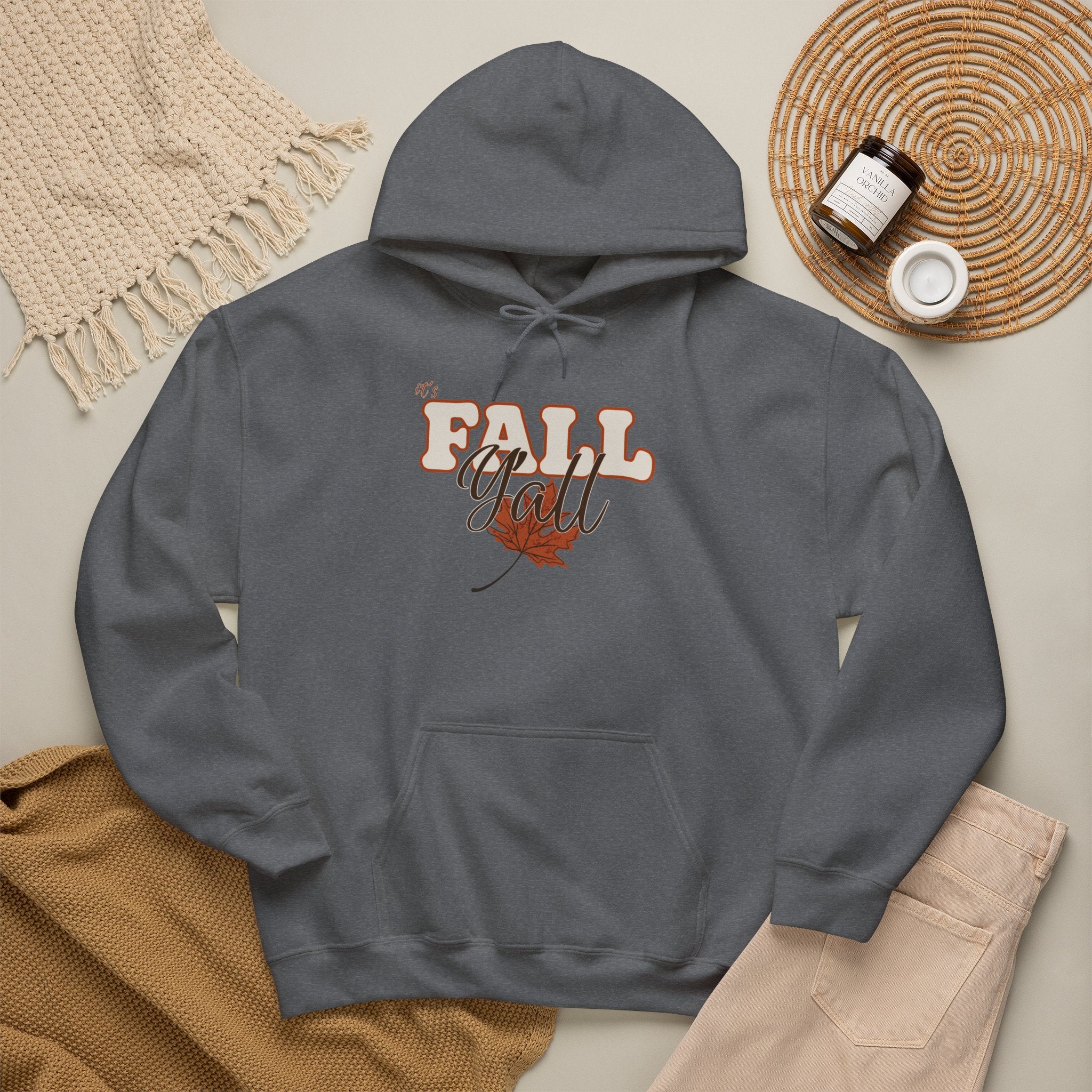 Fall Y'all Hoodie — Cozy Autumn Leaf Pullover