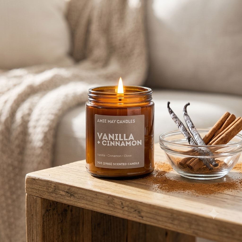 Vanilla + Cinnamon 7oz Scented Candle