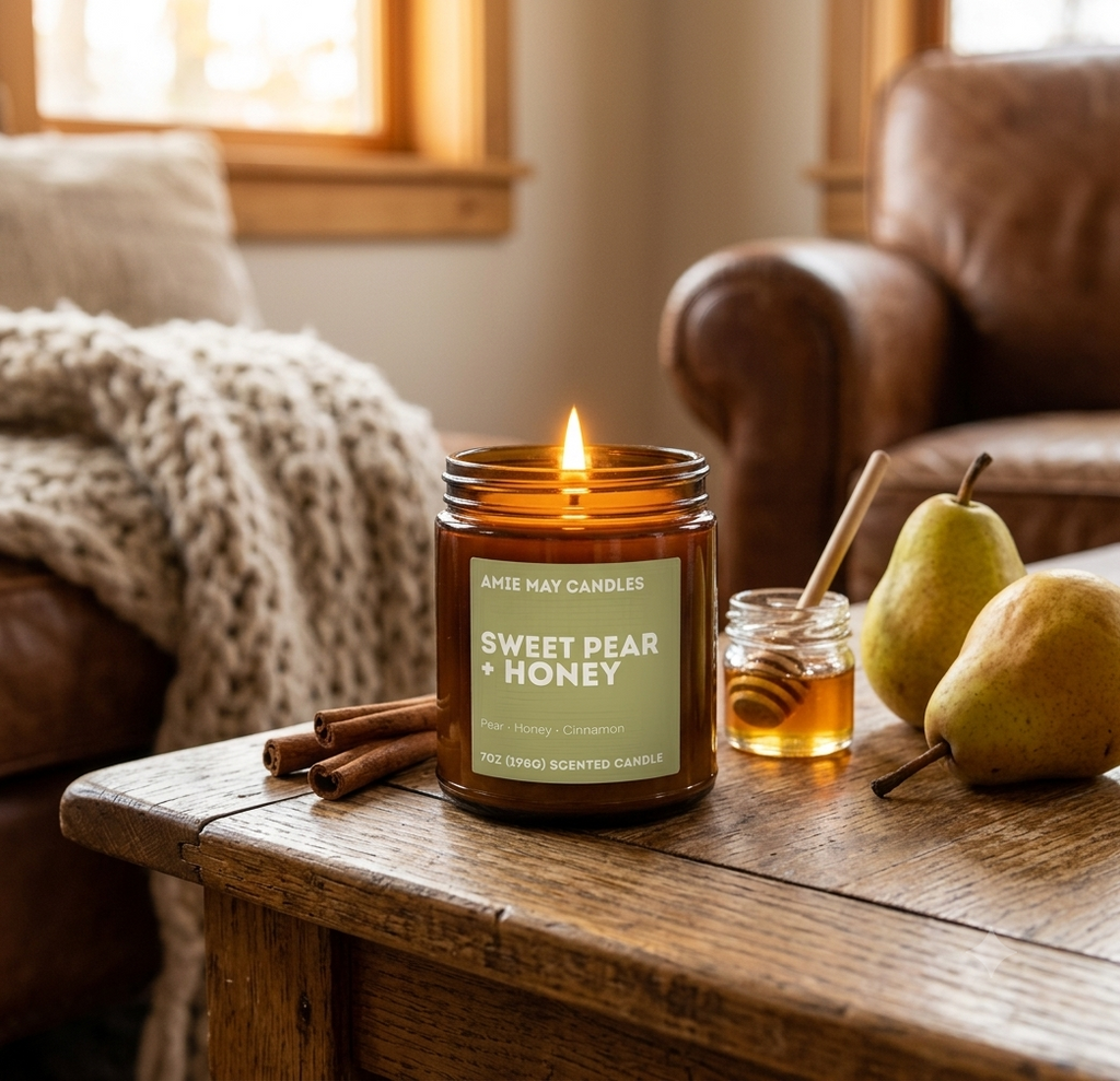 Sweet Pear + Honey 7oz Scented Candle