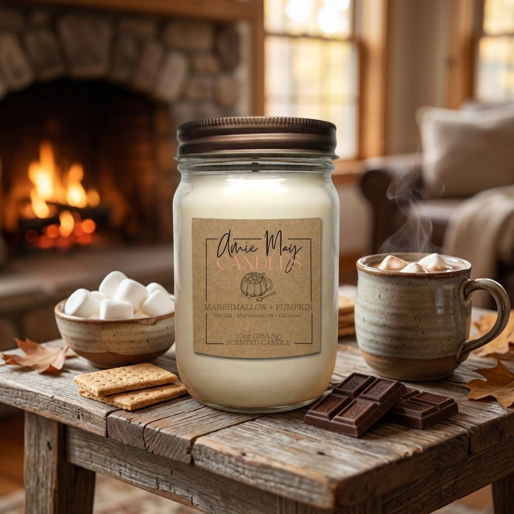 Marshmallow + Pumpkin 10oz Scented Candle