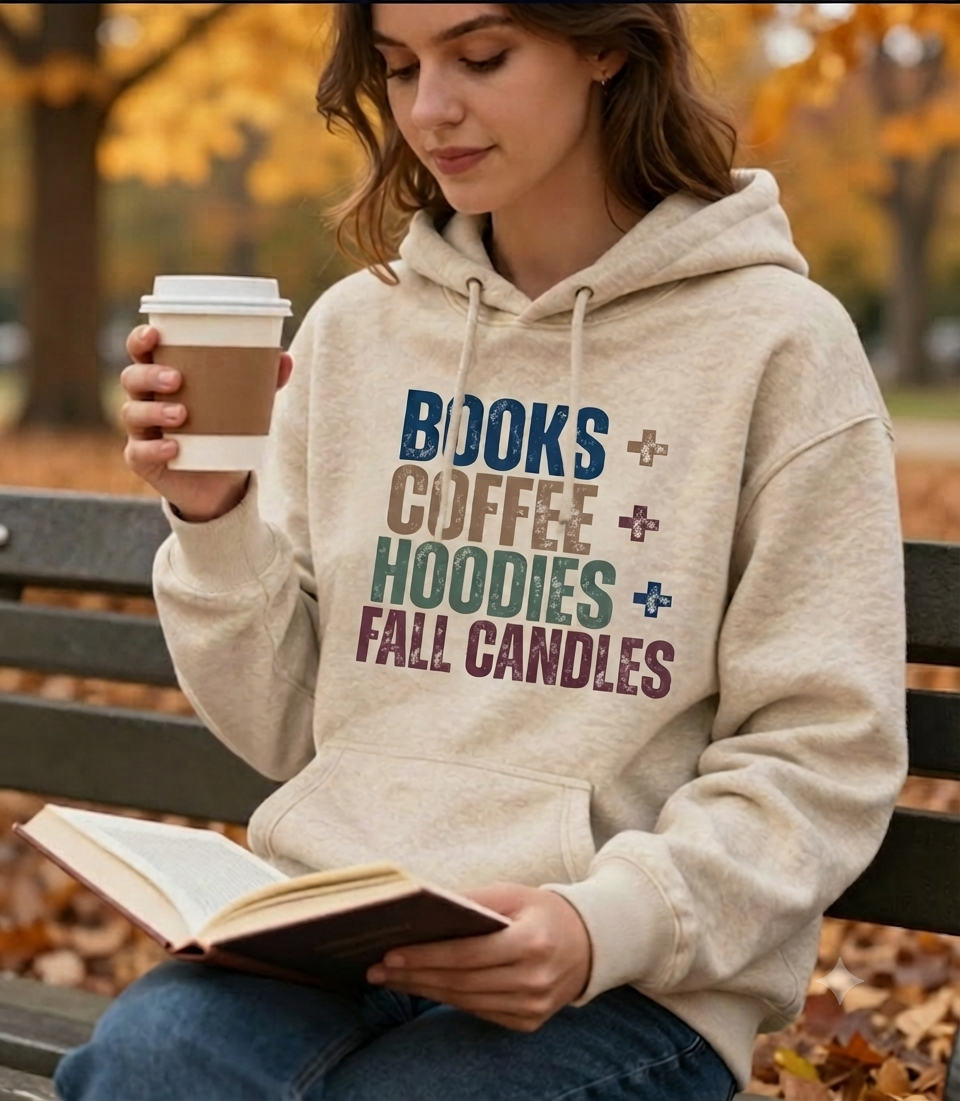 Books + Coffee + Hoodies + Fall Candles Hoodie