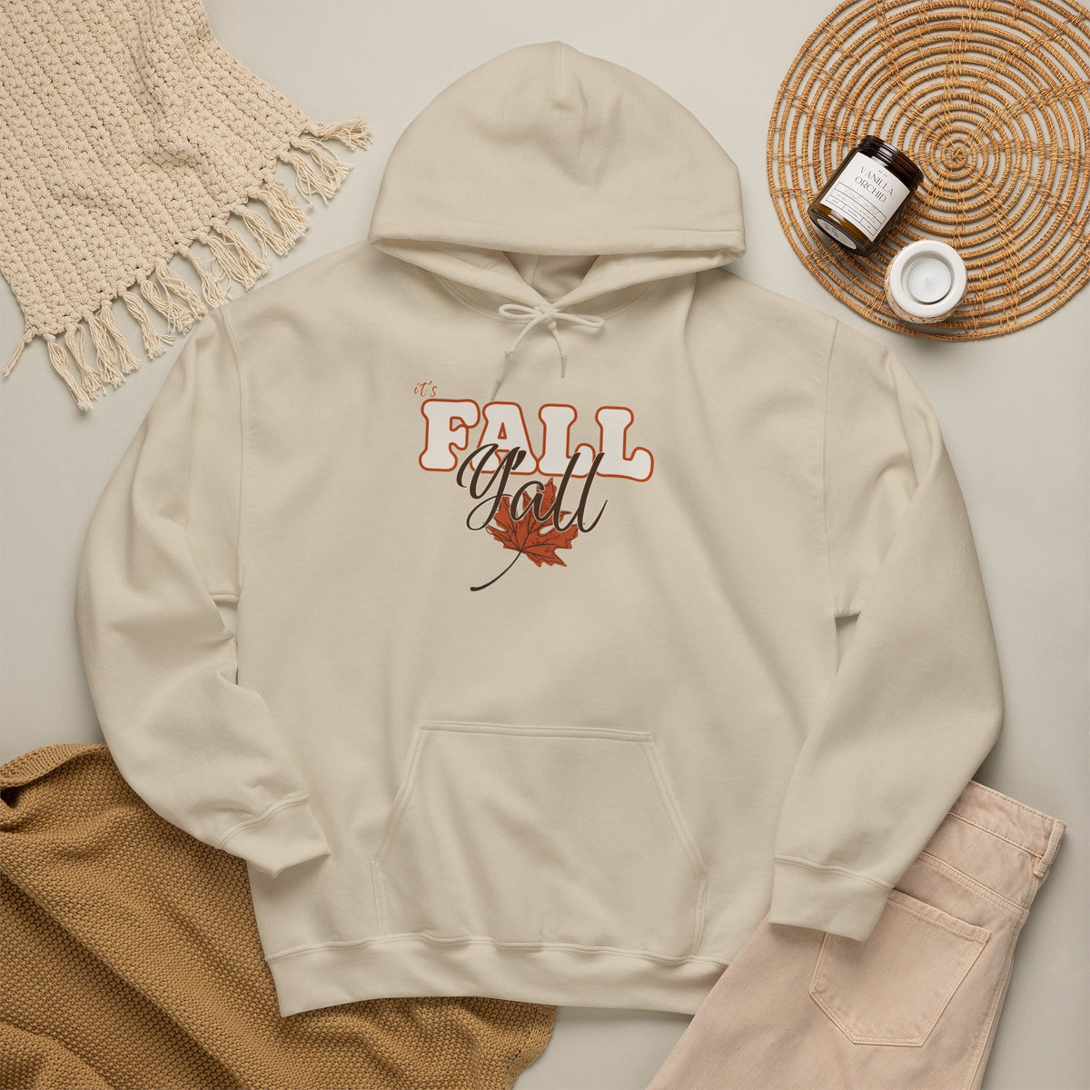 Fall Y'all Hoodie — Cozy Autumn Leaf Pullover