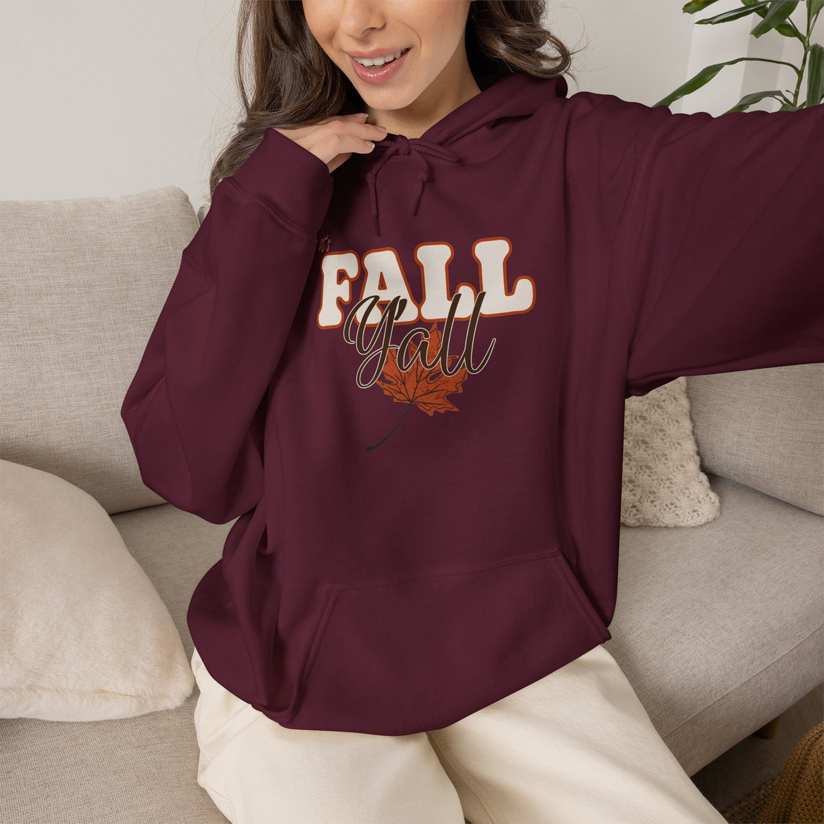 Fall Y'all Hoodie — Cozy Autumn Leaf Pullover
