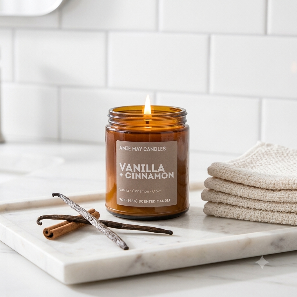 Vanilla + Cinnamon 7oz Scented Candle