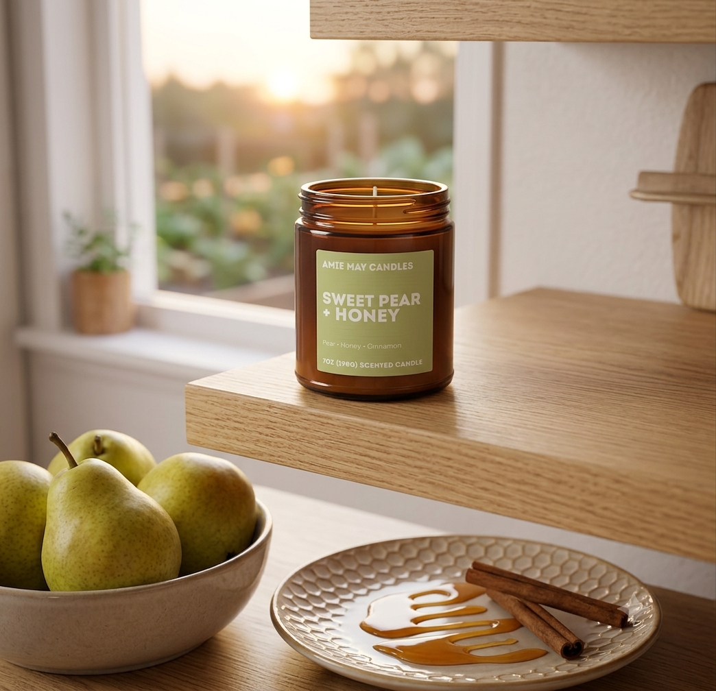 Sweet Pear + Honey 7oz Scented Candle