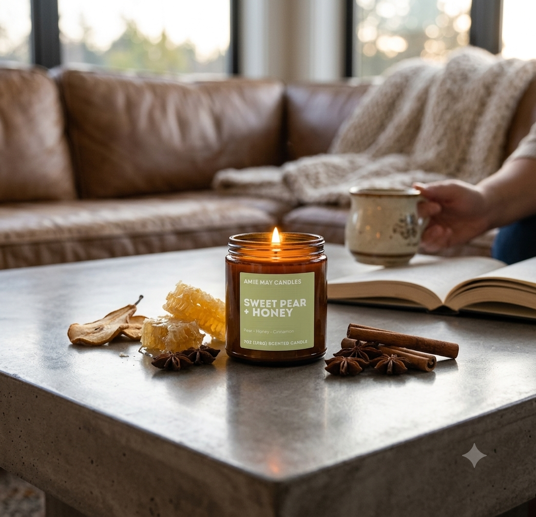 Sweet Pear + Honey 7oz Scented Candle