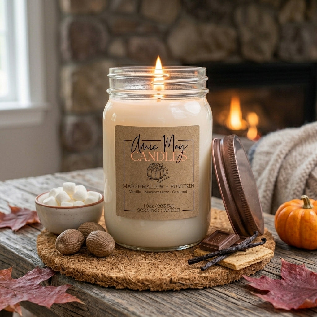 Marshmallow + Pumpkin 10oz Scented Candle