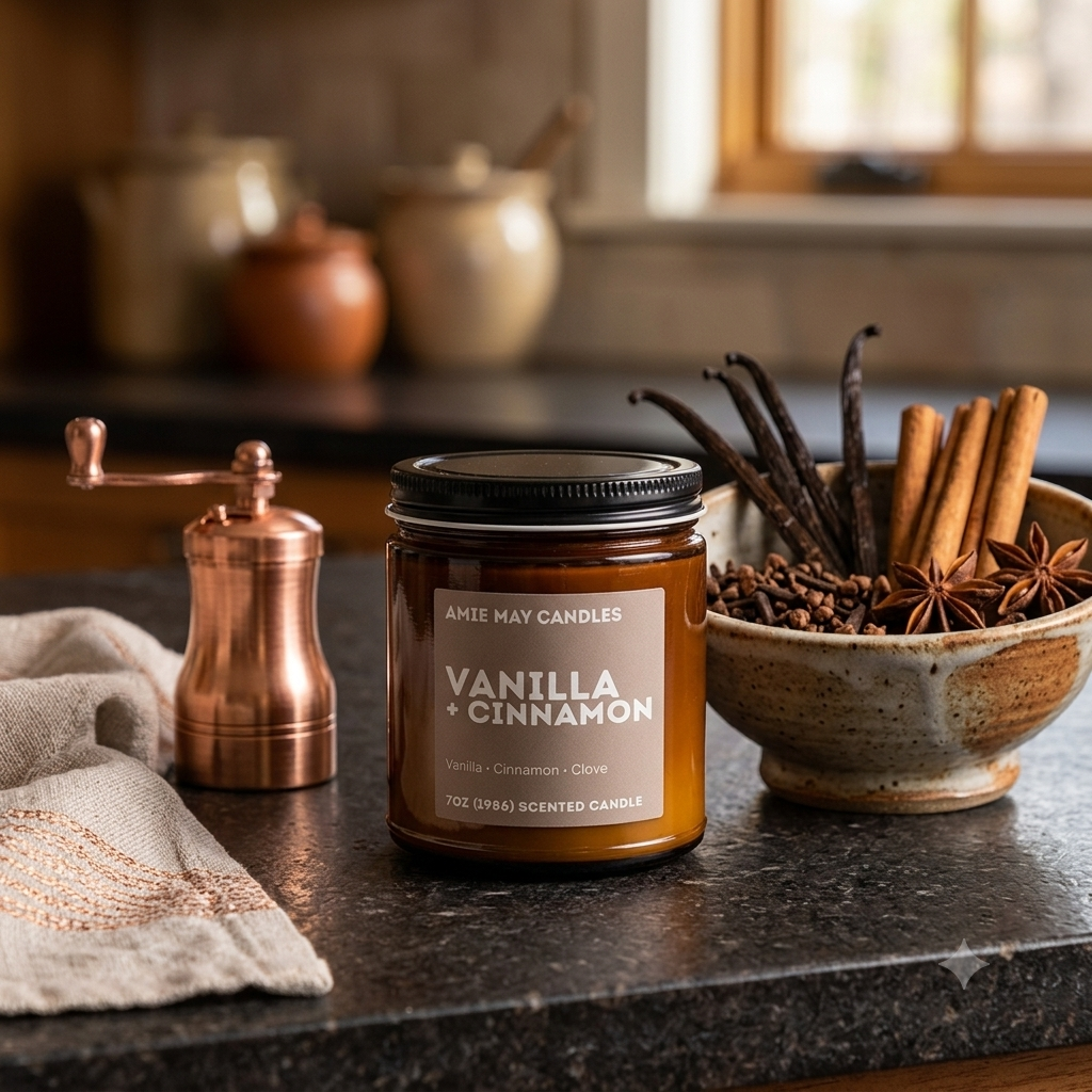 Vanilla + Cinnamon 7oz Scented Candle