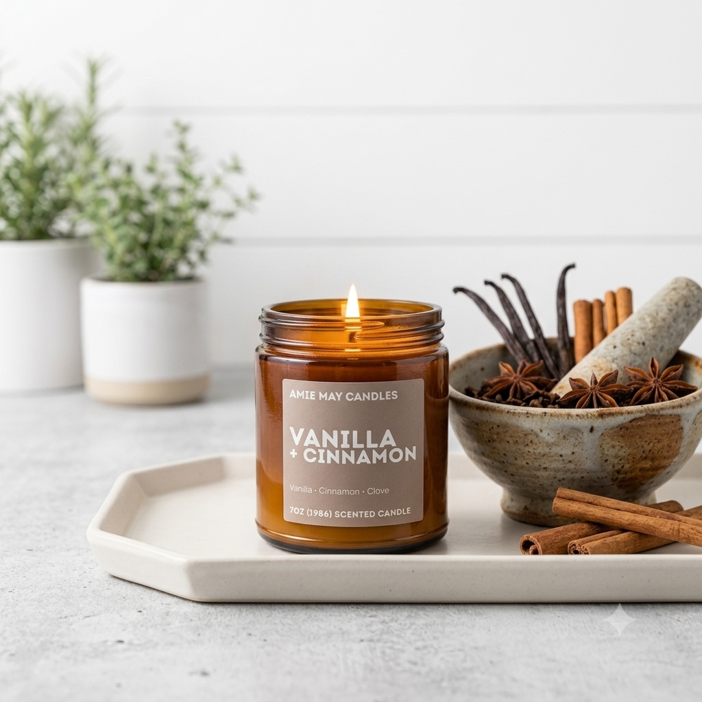 Vanilla + Cinnamon 7oz Scented Candle