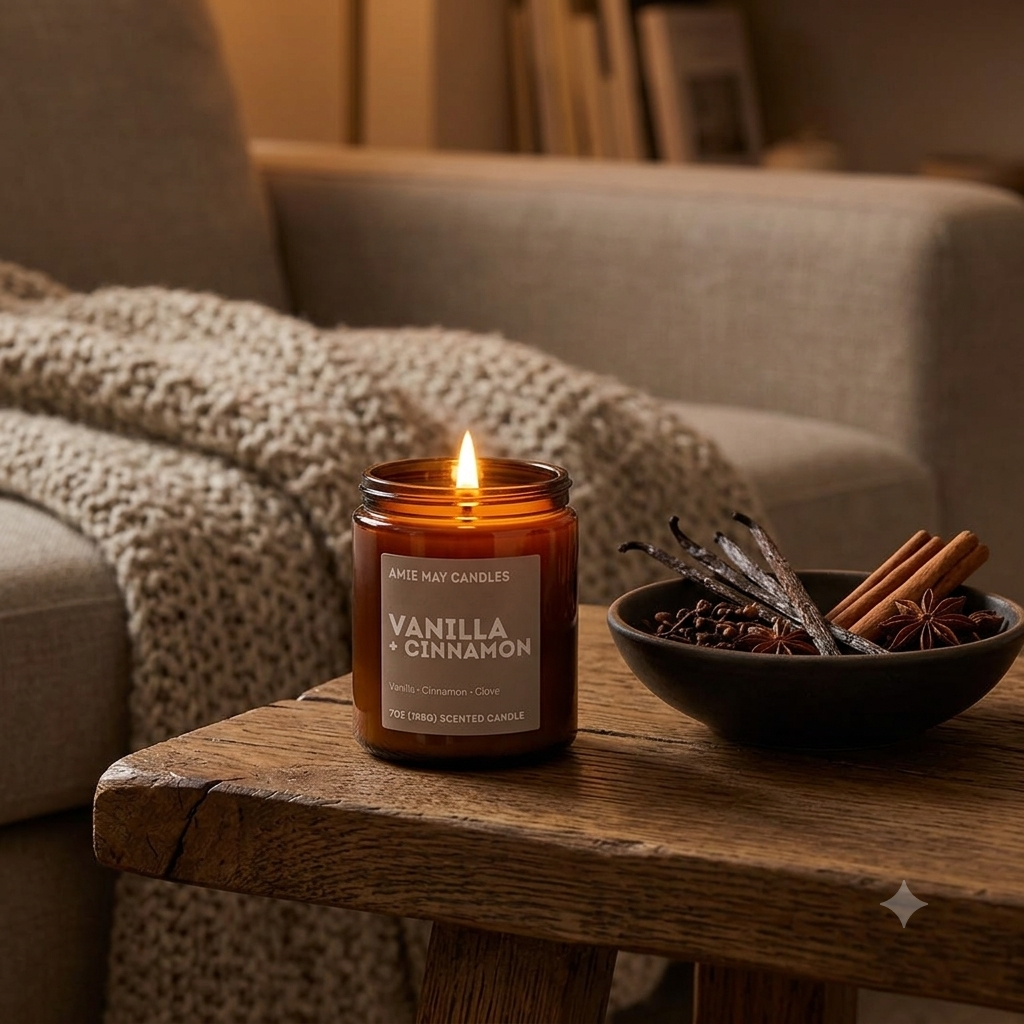 Vanilla + Cinnamon 7oz Scented Candle