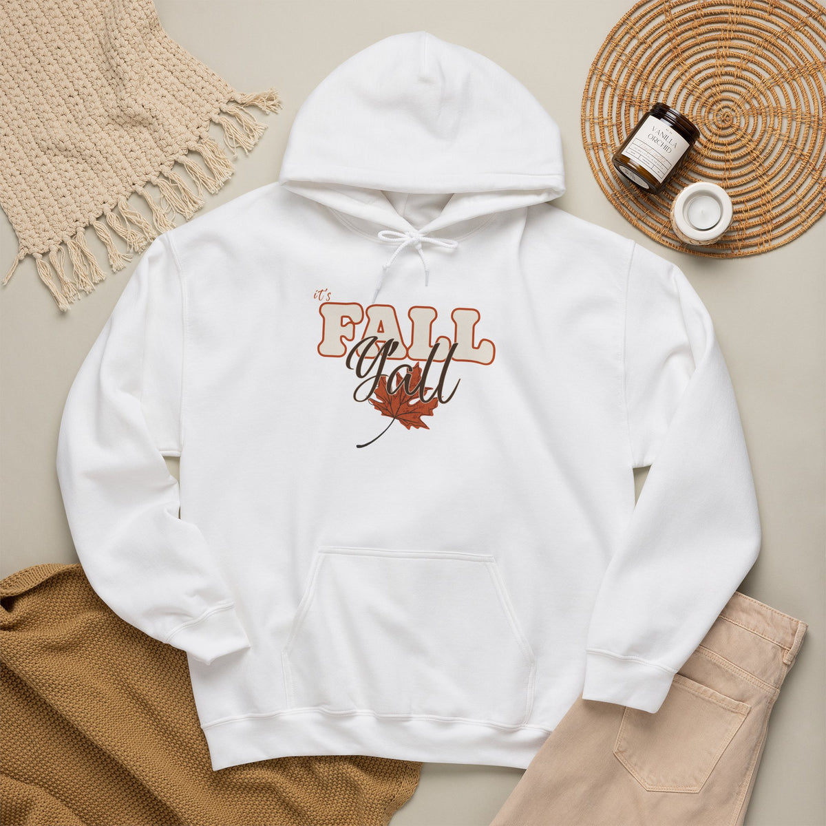 Fall Y'all Hoodie — Cozy Autumn Leaf Pullover