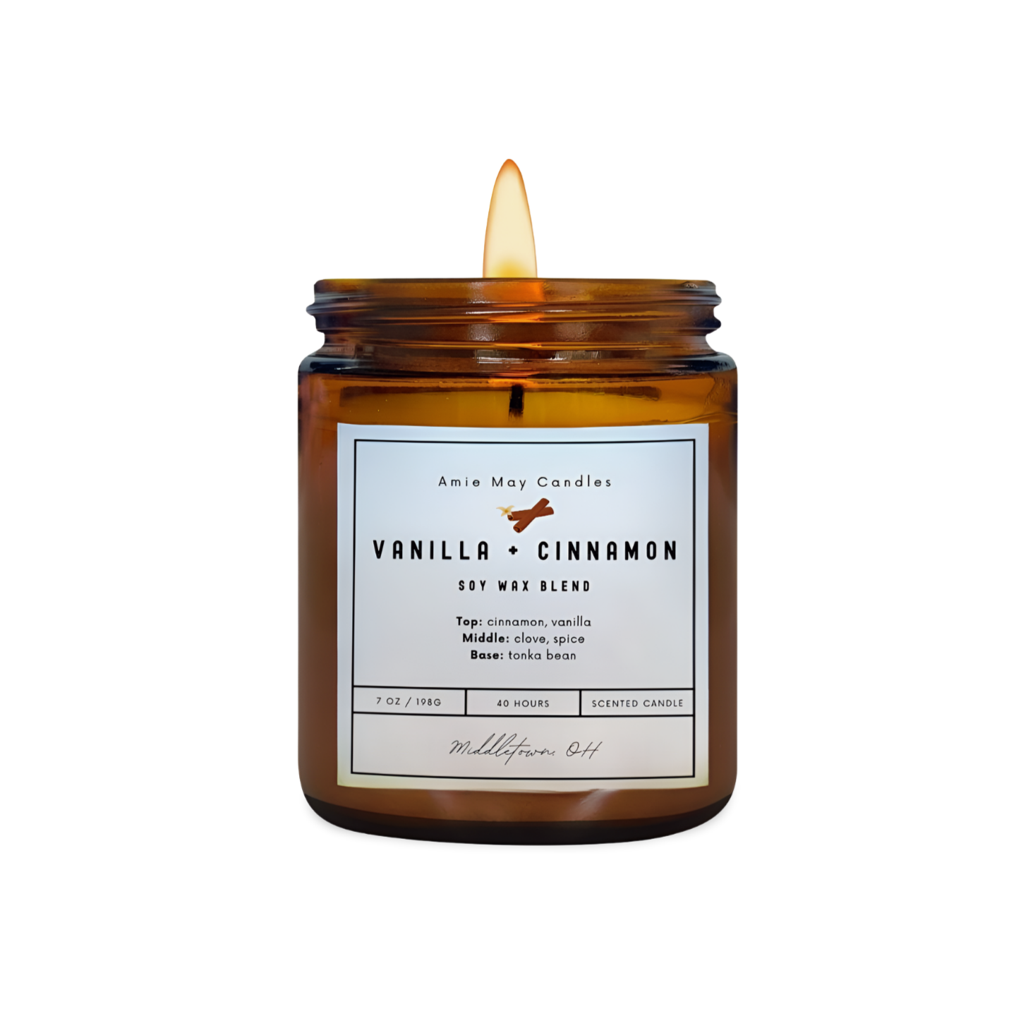 Vanilla + Cinnamon 7oz Scented Candle